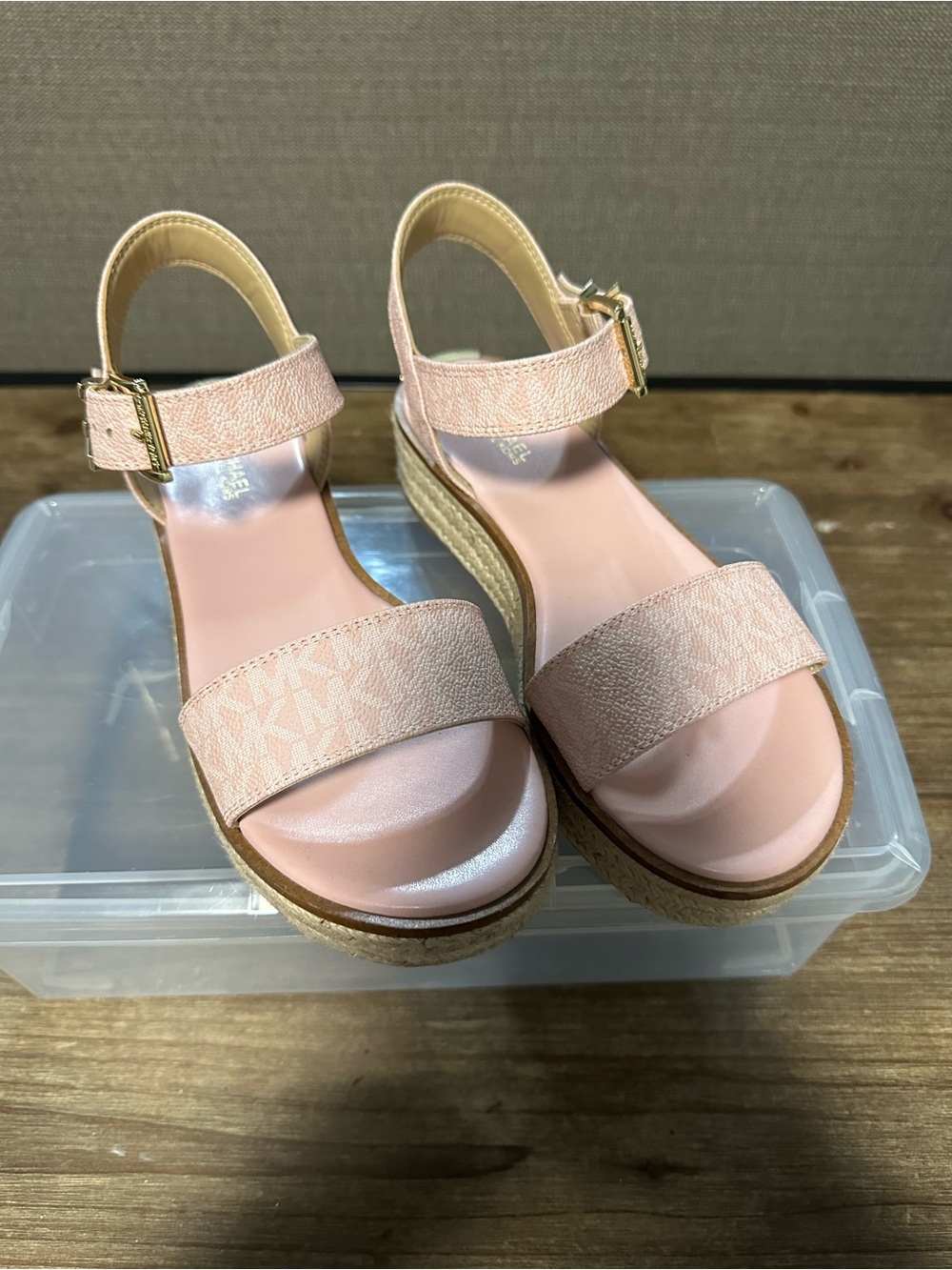 Michael Kors Pale Pink Platform Ankle-Strap Sandals